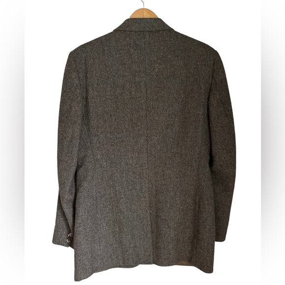Vintage By Haggar Mens Brown Herringbone Wool Tweed Two Button Sport Coat Sz.42L - Picture 15 of 16